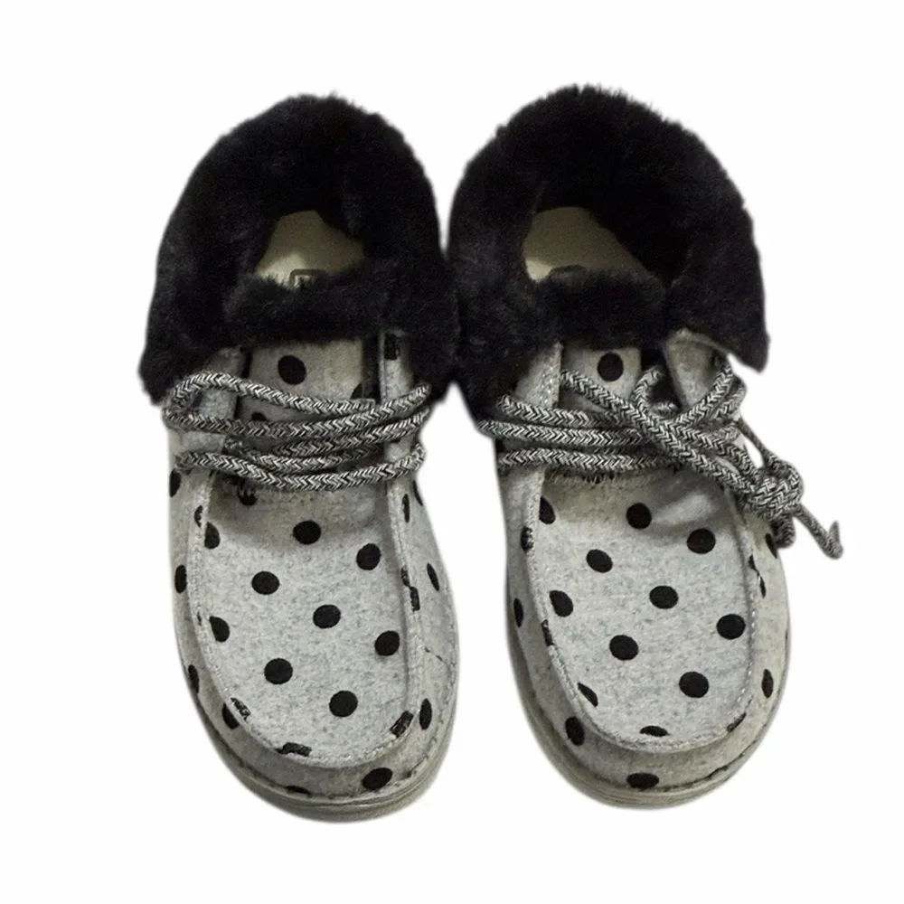 Hey Dude Britt Youth Polka Dot Slip On Booties Size 13